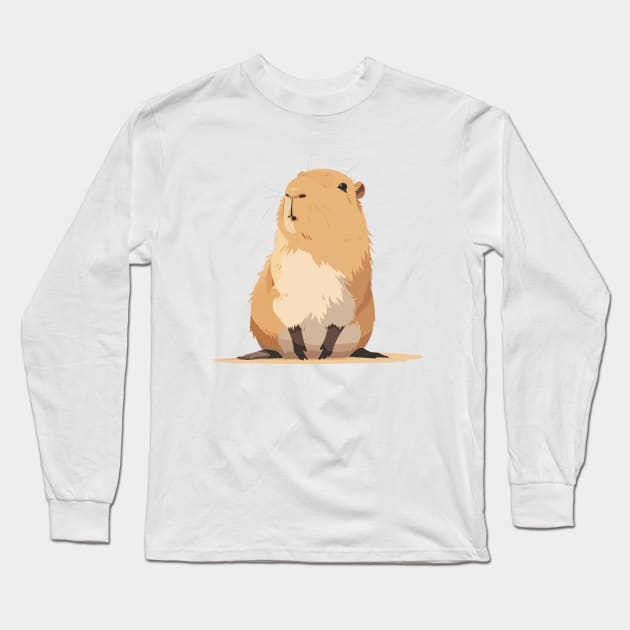 capybara Long Sleeve T-Shirt by Stephanie Francoeur Art